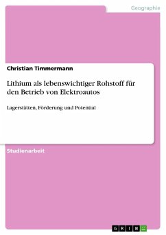 Lithium als lebenswichtiger Rohstoff für den Betrieb von Elektroautos - Timmermann, Christian