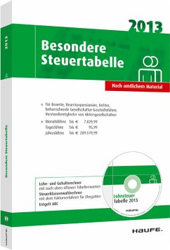Cover Besondere Steuertabelle 2013: Für Beamte, Beamtenpensionäre, Richter, beherrschende Gesellschafter-Geschäftsführer, Vorstandsmitglieder von Aktiengesellschaften von Haufe-Lexware Besondere Steuertabel