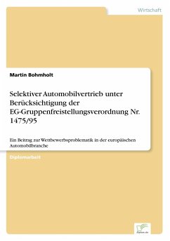 Selektiver Automobilvertrieb unter Berücksichtigung der EG-Gruppenfreistellungsverordnung Nr. 1475/95