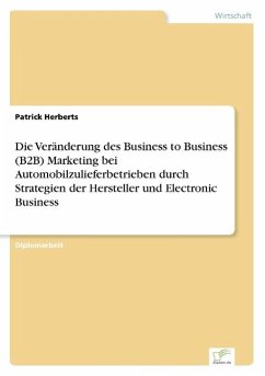 Die Veränderung des Business to Business (B2B) Marketing bei Automobilzulieferbetrieben durch Strategien der Hersteller und Electronic Business
