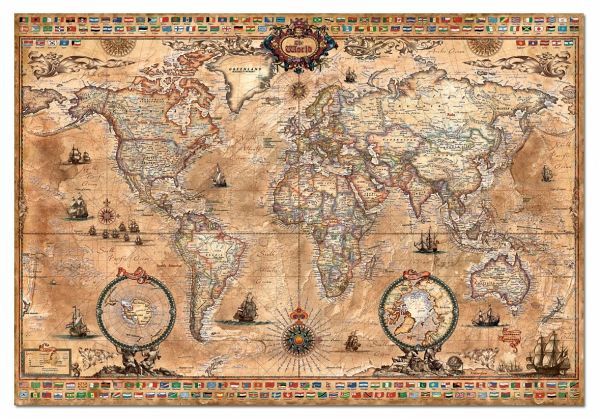 Carletto 9215159 - Educa, Antique World Map, Antike Weltkarte, Puzzle, 1000  Teile - Bei bücher.de immer portofrei