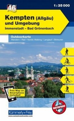 Kümmerly+Frey Outdoorkarte Kempten (Allgäu) und Umgebung