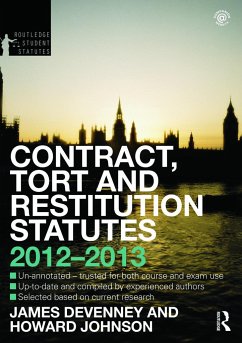 Contract, Tort and Restitution Statutes 2012-2013 - Devenney, James; Johnson, Howard