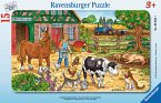 Ravensburger 06035 - Glückliches Bauernhofleben, 15 Teile Rahmenpuzzle