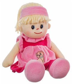 Heunec 470378 - Poupetta Liesel, Stoffpuppe blond mit rosa Kleidchen, 30 cm