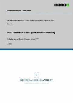 WEG: Formalien einer Eigentümerversammlung - Scheidacker, Tobias;Hesse, Peter