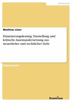 Finanzierungsleasing: Darstellung und kritische Auseinandersetzung aus steuerlicher und rechtlicher Sicht - Löser, Matthias