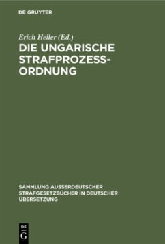 Die Ungarische Strafprozeßordnung