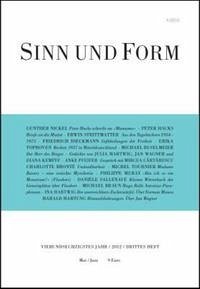 Sinn und Form 3/2012 - Nickel, Gunther, Peter Hacks und Erwin Strittmatter