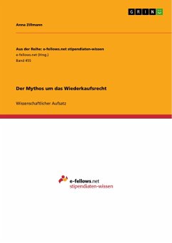 Der Mythos um das Wiederkaufsrecht - Zillmann, Anna