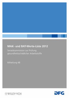 MAK- und BAT-Werte-Liste 2012. Deutsche Forschungsgemeinschaft: Senatskommission zur Prüfung Gesundheitsschädlicher Arbeitsstoffe - Mitteilung 48. - Deutsche Forschungsgemeinschaft