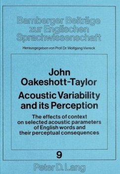 Acoustic Variability and its Perception - Oakeshott-Taylor, John