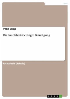 Die krankheitsbedingte Kündigung - Lupp, Irene