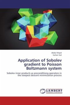 Application of Sobolev gradient to Poisson Boltzmann system