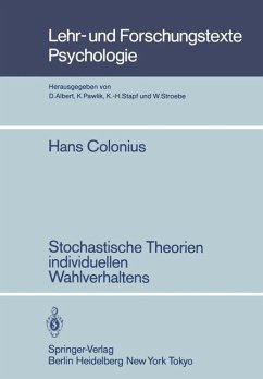Stochastische Theorien individuellen Wahlverhaltens - Colonius, Hans