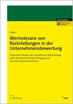 Cover Wertrelevanz von Rückstellungen in der Unternehmensbewertung