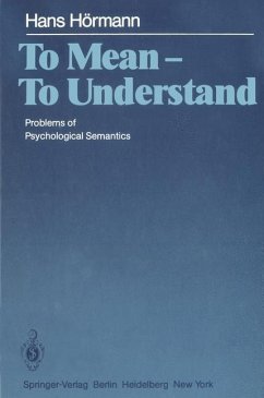 To Mean ¿ To Understand - Hörmann, Hans