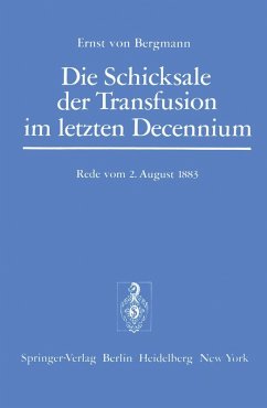 Cover Die Schicksale der Transfusion im Letzten Decennium