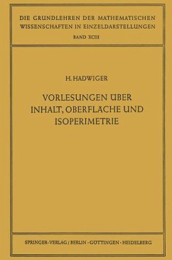 Vorlesungen Über Inhalt, Oberfläche und Isoperimetrie - Hadwiger, Hugo