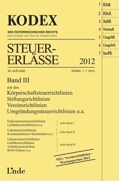 KODEX Steuer-Erlässe 2012, Band III (Kodex des Österreichischen Rechts)