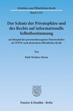 Der Schutz der Privatsphäre und des Rechts auf informationelle Selbstbestimmung - Weidner-Braun, Ruth