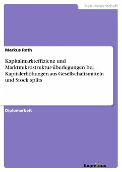 Kapitalmarkteffizienz und Marktmikrostruktur-überlegungen bei Kapitalerhöhungen aus Gesellschaftsmitteln und Stock splits - Roth, Markus