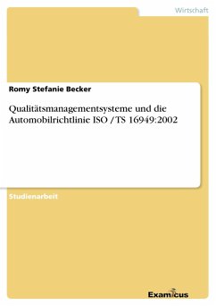 Qualitätsmanagementsysteme und die Automobilrichtlinie ISO / TS 16949:2002 - Becker, Romy St.