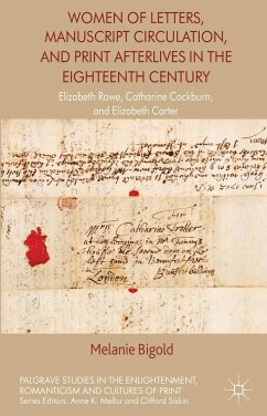 Women of Letters, Manuscript Circulation, and Print Afterlives in the Eighteenth Century: Elizabeth Rowe, Catharine Cockburn and Elizabeth Carter - Bigold, M.