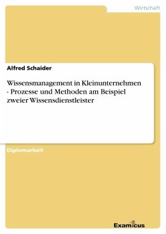 Wissensmanagement in Kleinunternehmen - Prozesse und Methoden am Beispiel zweier Wissensdienstleister - Schaider, Alfred