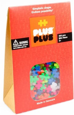 Plus-Plus® 9603351 - Open Play Neon, Konstruktionsspielzeug, 300 Bausteine, neon