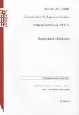 Registration of Interests: 1st Report of Session 2012-13