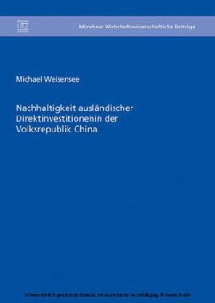 Cover Nachhaltigkeit ausländischer Direktinvestitionen in der Volksrepublik China