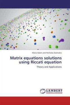 Matrix equations solutions using Riccati equation