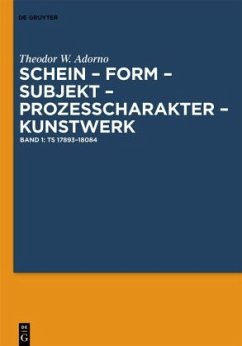 Ts 17893-18084 / Theodor W. Adorno: Schein - Form - Subjekt - Prozeßcharakter - Kunstwerk Band 1 - Adorno, Theodor W.