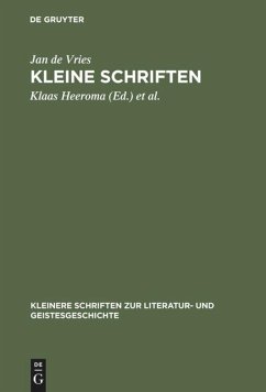Kleine Schriften Jan de Vries Author