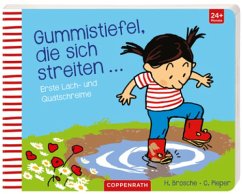 Gummistiefel, die sich streiten - Brosche, Heidemarie