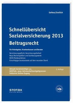 Schnellübersicht Sozialversicherung 2013 - Beitragsrecht: Für Arbeitgeber, Krankenkassen und Berater