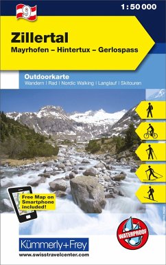 Kümmerly+Frey Outdoorkarte Österreich 9 Zillertal 1:50.000