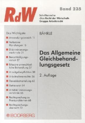 Das Allgemeine Gleichbehandlungsgesetz Das Allgemeine Gleichbehandlungsgesetz