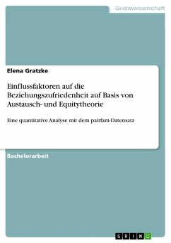 Einflussfaktoren auf die Beziehungszufriedenheit auf Basis von Austausch- und Equitytheorie - Gratzke, Elena