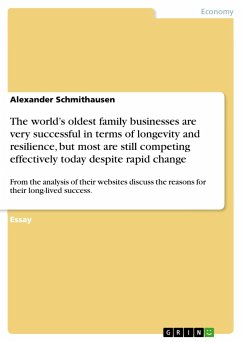 The world¿s oldest family businesses are very successful in terms of longevity and resilience, but most are still competing effectively today despite rapid change - Schmithausen, Alexander