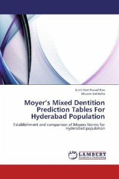 Moyer's Mixed Dentition Prediction Tables For Hyderabad Population - Prasad Rao, Gutti Hari;Saklecha, Bhuvan