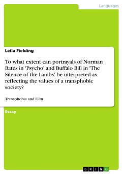 To what extent can portrayals of Norman Bates in 'Psycho' and Buffalo Bill in 'The Silence of the Lambs' be interpreted as reflecting the values of a transphobic society?