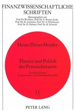 Theorie und Politik der Personalsteuern - Hessler, Heinz;Hessler-Otte, Anneliese