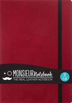 Monsieur Notebook Leather Journal - Red Plain Medium A5