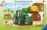 Ravensburger 06044 - Traktor auf dem Bauernhof, Rahmenpuzzle, 15 Teile