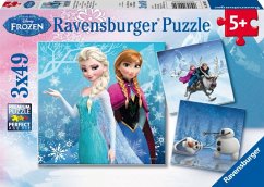 Ravensburger 09264 - Disney Frozen, Abenteuer im Winterland, 3 x 49 Teile Puzzle