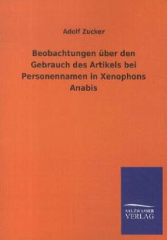 Cover Beobachtungen über den Gebrauch des Artikels bei Personennamen in Xenophons Anabis