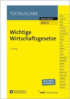 Cover Wichtige Wirtschaftsgesetze 2013