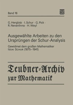 Ausgewählte Arbeiten zu den Ursprüngen der Schur-Analysis